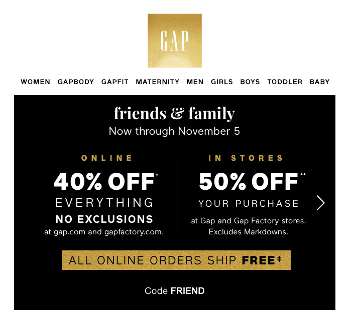 Gap Homepage